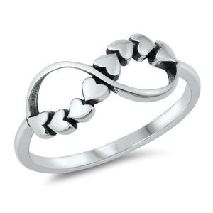 heart infinity ring Silver Ring - 925 size 4-9